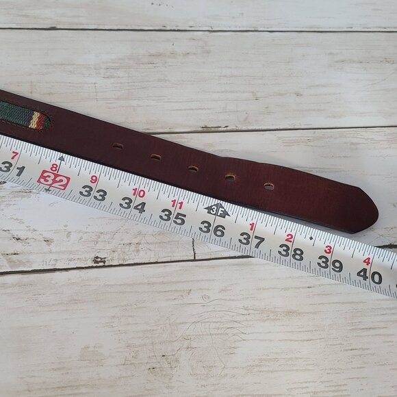 Duluth Trading Company Mens Leather Fabric Belt Brass Buckle Classic Quality 36 - Picture 5 of 8